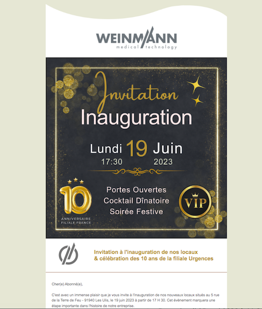 Invitation Weinmann Emergency France