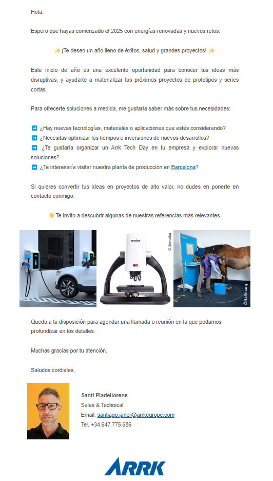 Emal de voeux espagnol