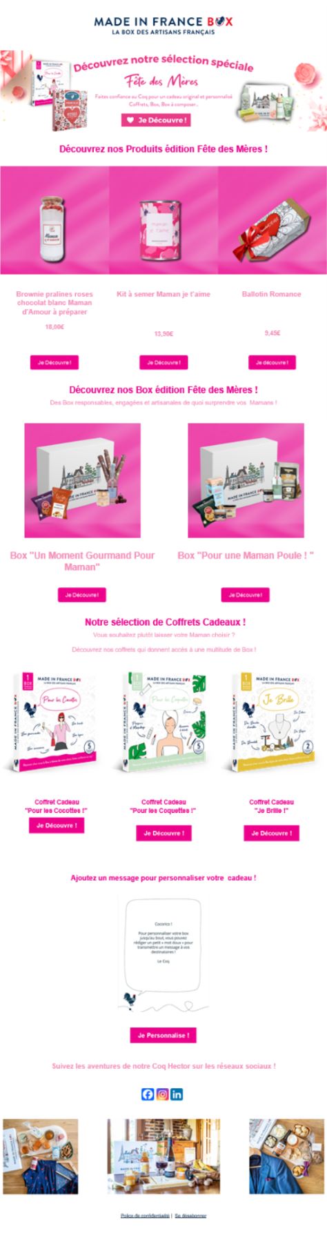 Email de Fête des mères de MADE IN France Box