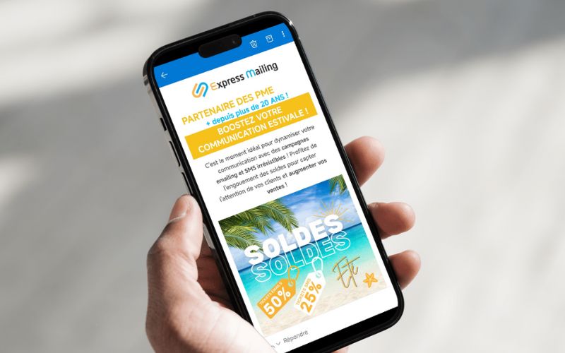 Vue d'une newsletter sur mobile
