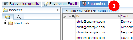 Sugar CRM Activités Emails